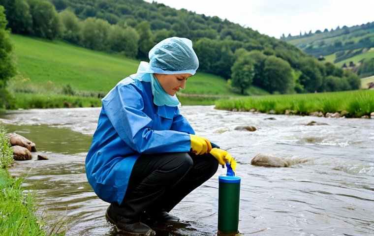 농업환경기술자 실기 시험 팁 - Soil Analysis in a Field**

A professional agricultural technician, fully clothed in appropriate fie...