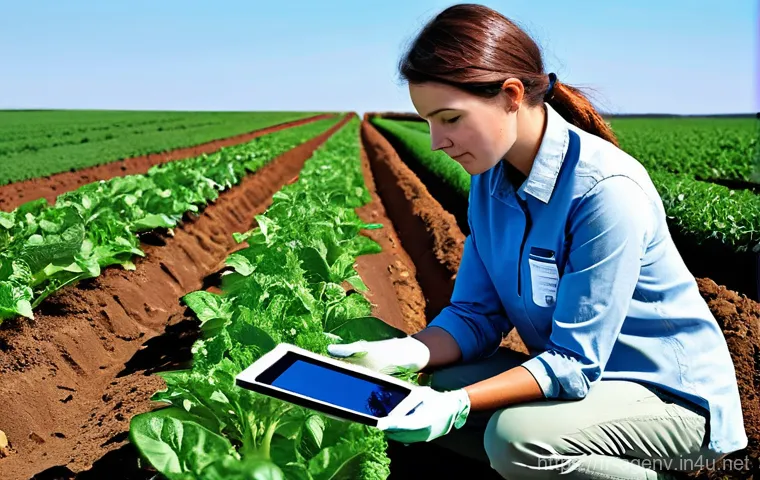 농업환경기술자 자격증 학습 방법 비교 - **Prompt 1: Dedicated Agro-Environmental Technician in the Field**
    "A female agro-environmental ...