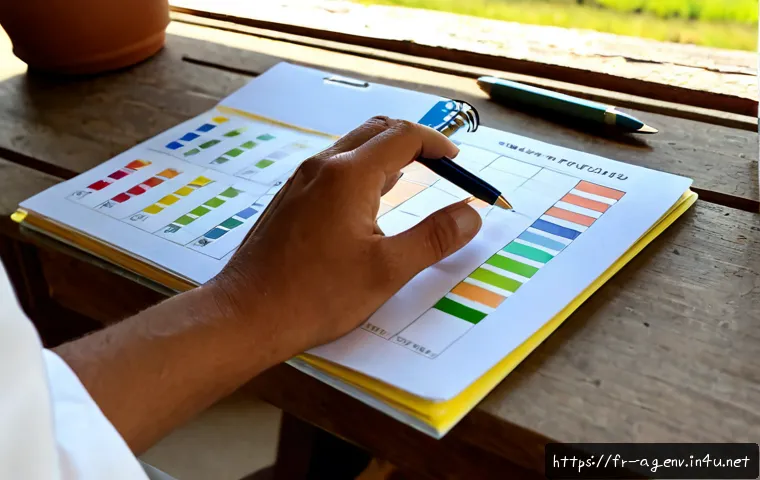 농업환경기술자 학습 스케줄 관리 방법 - Photorealistic French agricultural environmental technician organizing a weekly study schedule at a ...